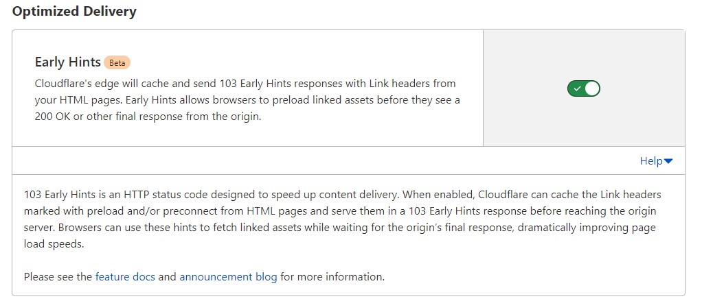 how to setup Cloudflare early hints in WordPress