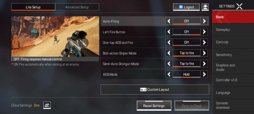 Gameplay & Basic settings for apex Legends Mobile