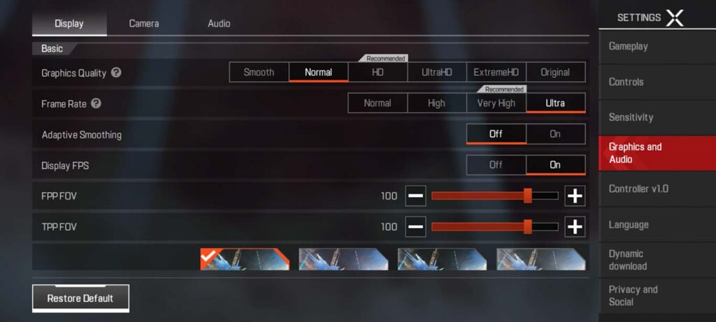 Apex Legends Mobile best graphics settings