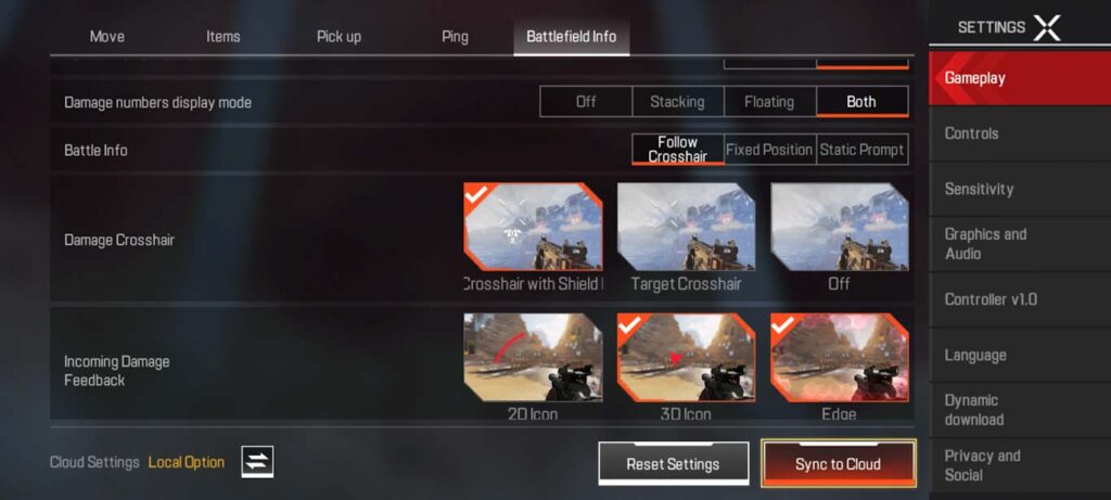 Best Apex Legends Mobile Battlefield INFO Settings